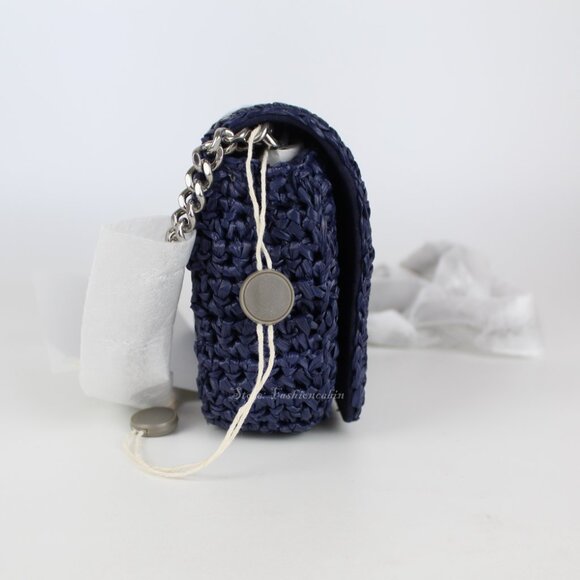 NEW STELLA MCCARTNEY Star Faux Raffia Chain Shoulder Bag - Picture 7 of 16